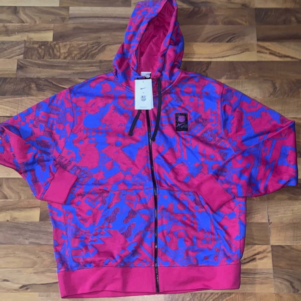 New Nike x FCB FC Barcelona Full Zip Soccer Hoodie Jacket